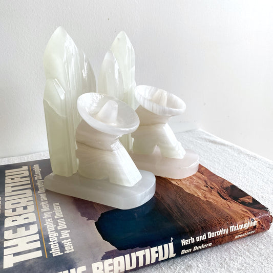 Pair of Large Vintage Onyx Bookends