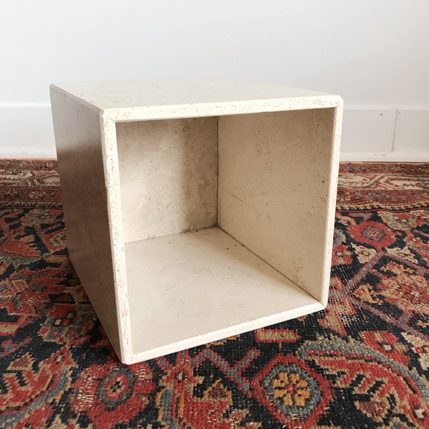 Minimalist Travertine Planter / Waste Bin