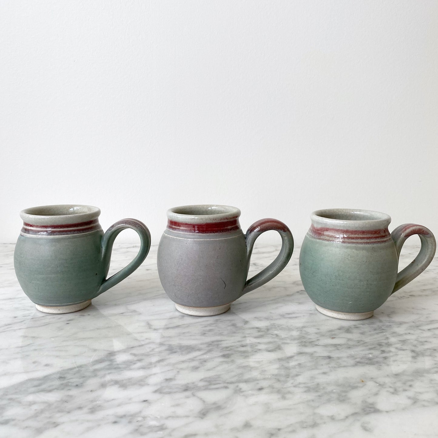 Set of 6 Handcrafted Pottery Mugs