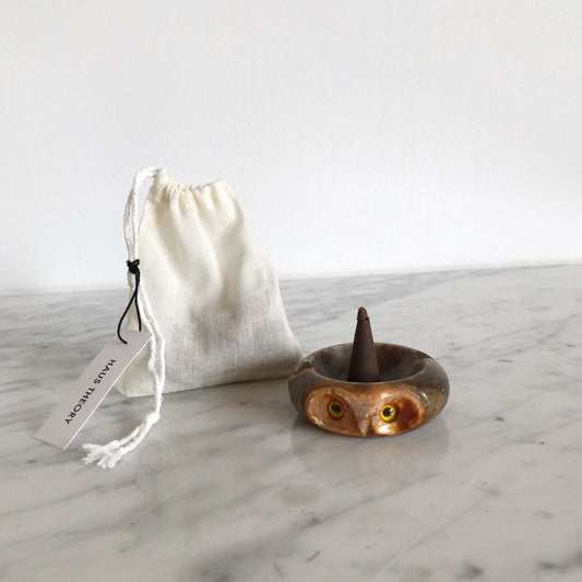 Vintage 70’s Marble Owl Ashtray, Small