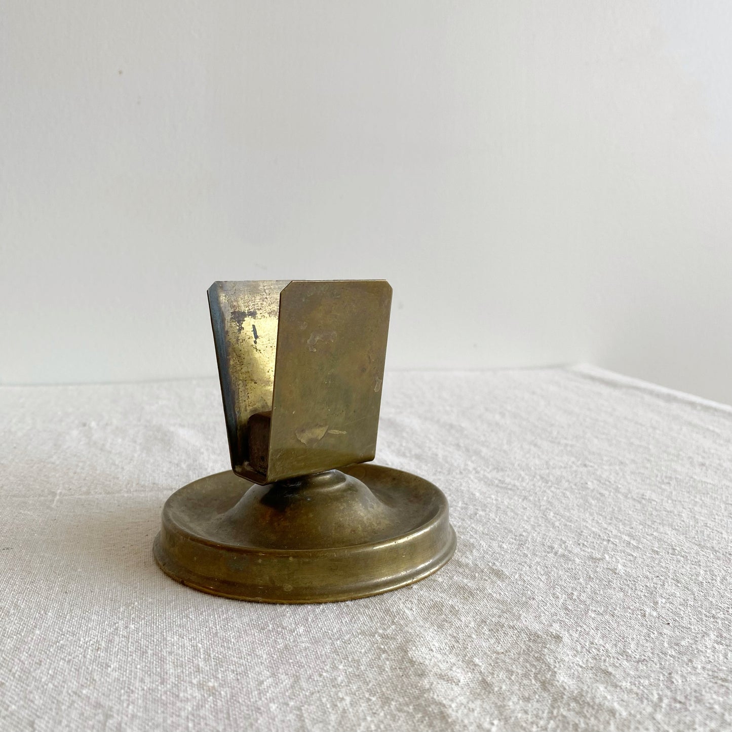 Vintage Brass Matchbox Holder with Tray