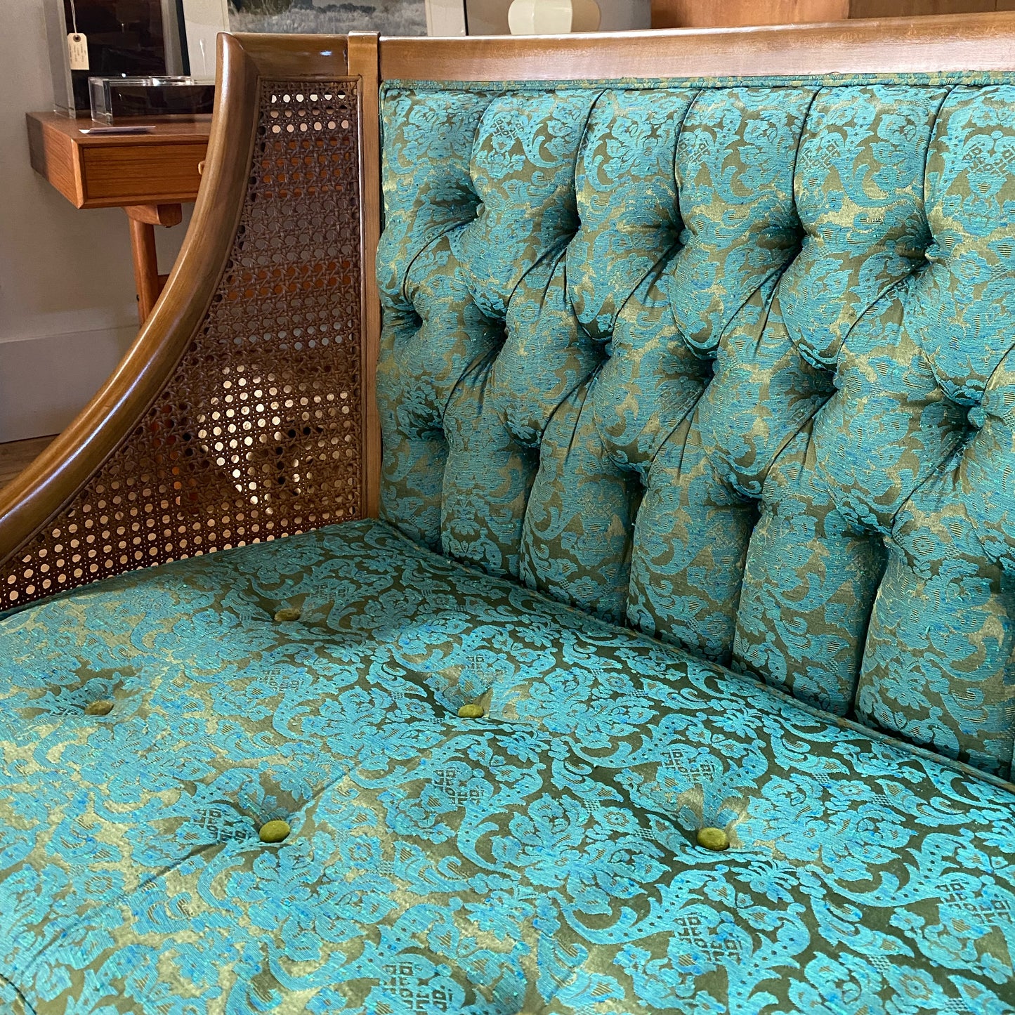 Vintage Upholstered Mid-Century Settee