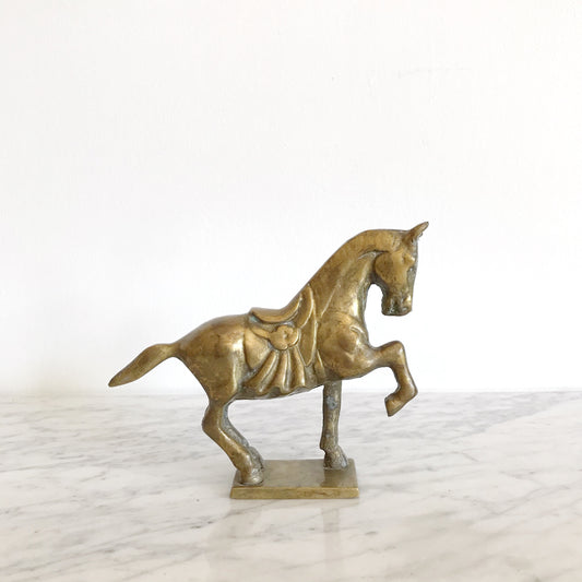 Vintage Brass Horse Sculpture