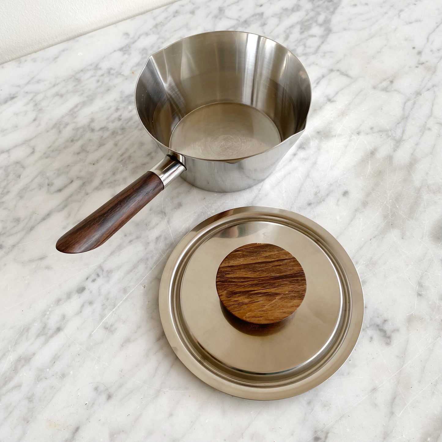 Vintage Stainless Steel & Rosewood Saucepan, Denmark