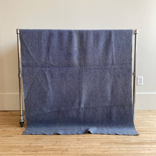 Vintage Blue Wool Lap Blanket (58" x 64")