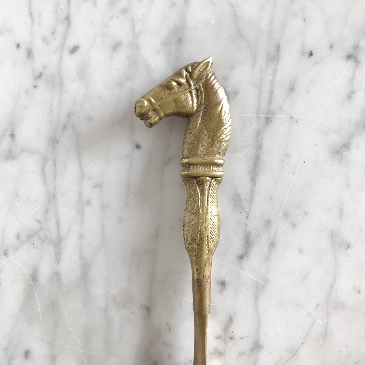 Antique Brass Horse Shoehorn