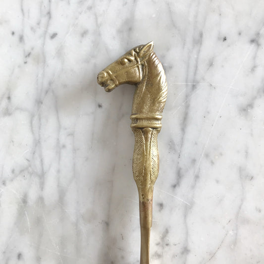 Antique Brass Horse Shoehorn