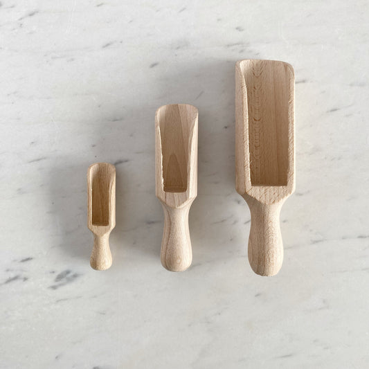 Trio of 3 Little Wooden Scoops
