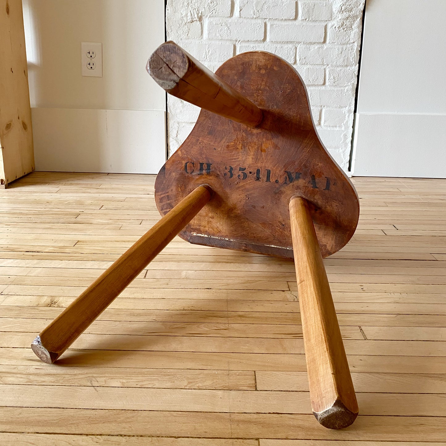 Vintage Folksy Wood Desk + Chair Set