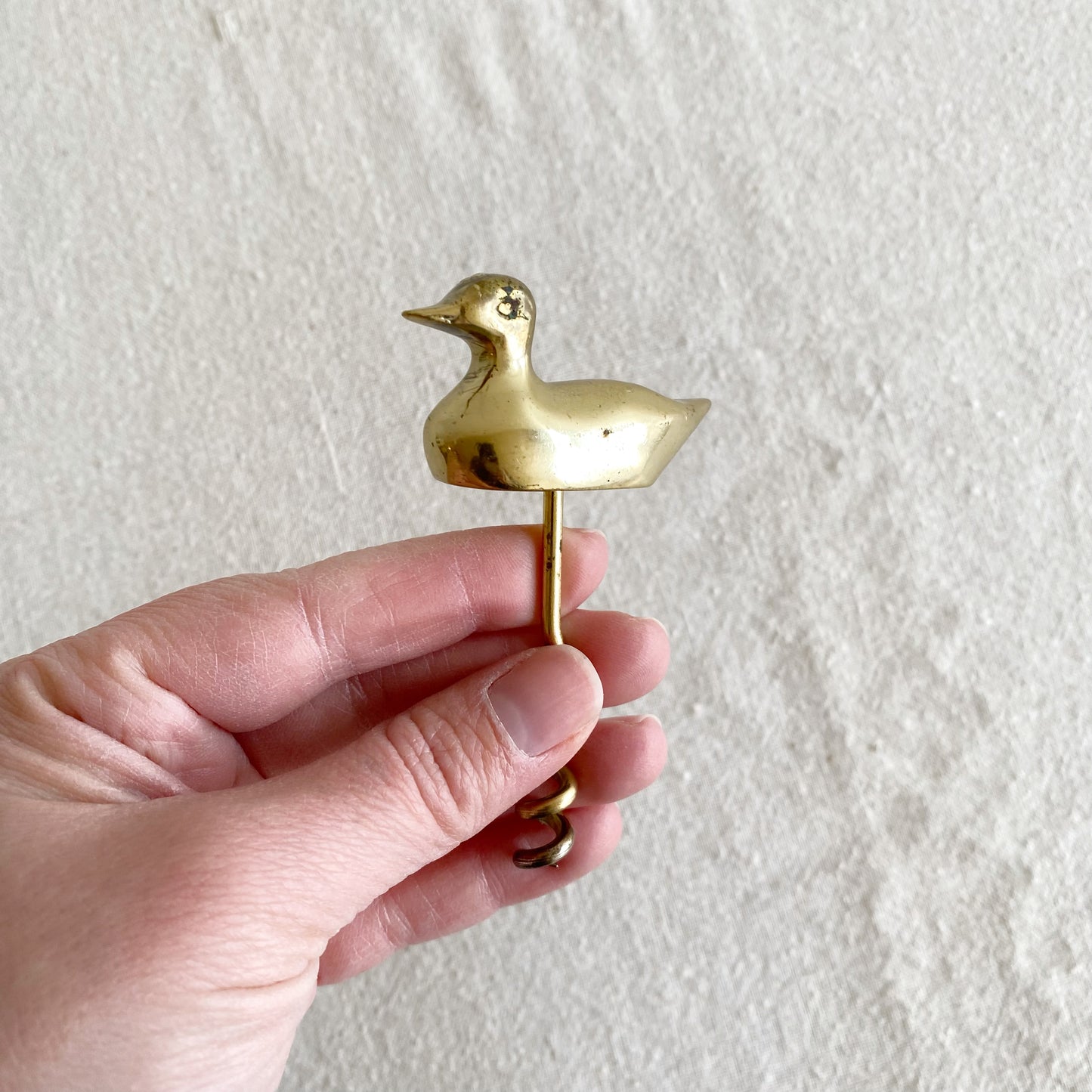 Vintage Brass Duck Corkscrew