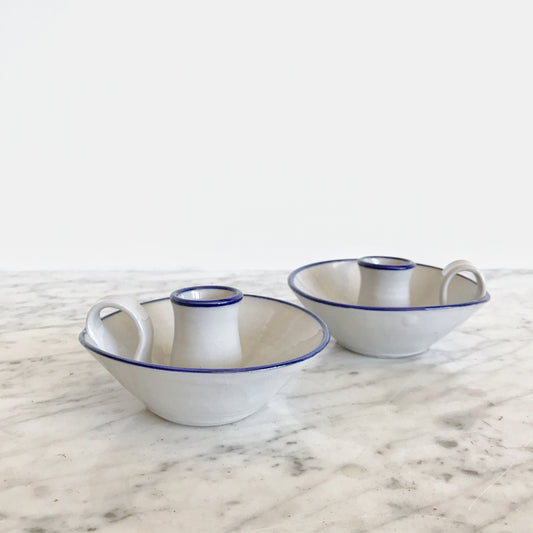 Pair of Jamestown Pottery Candlestick Holders