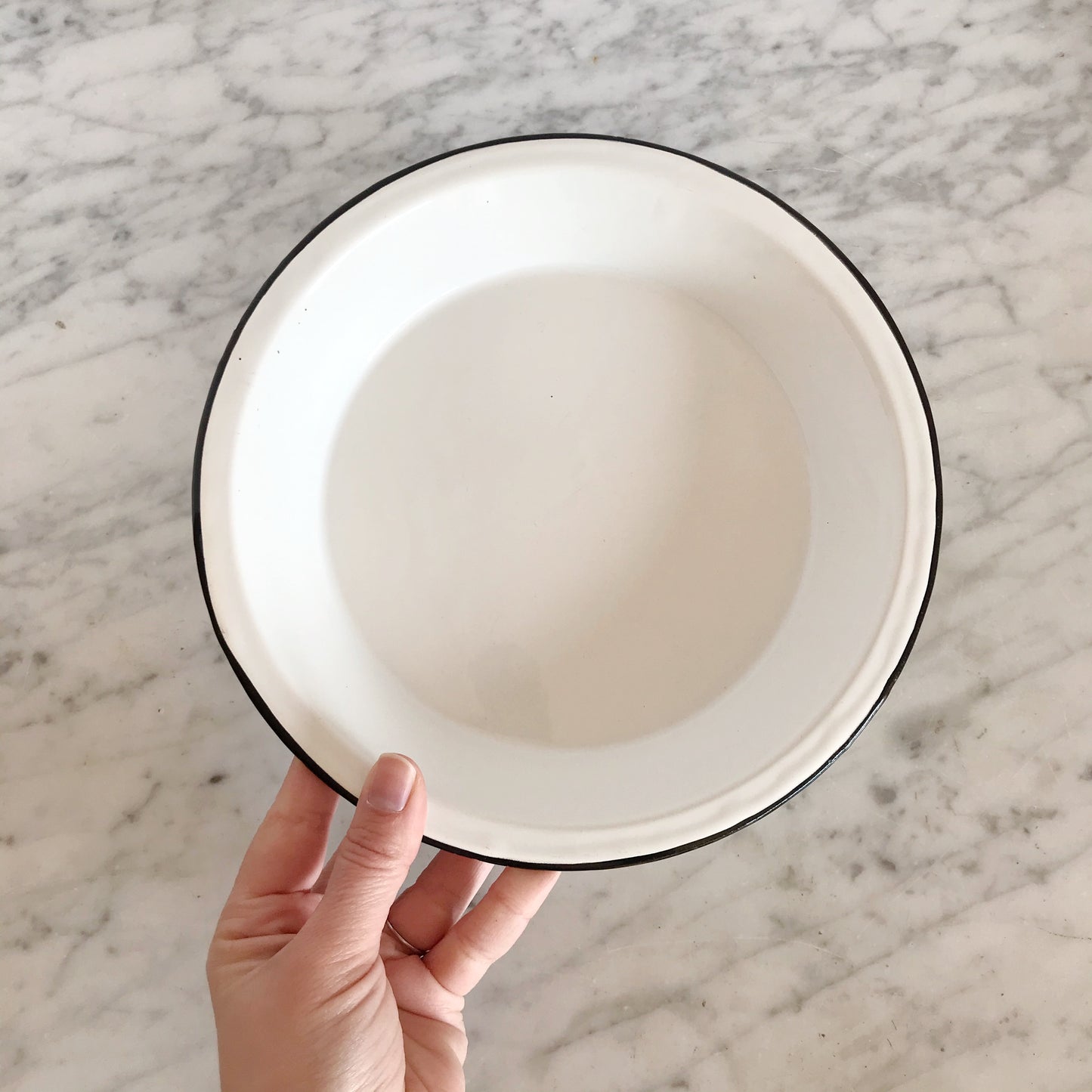 White Enamelware Plate/Bowl