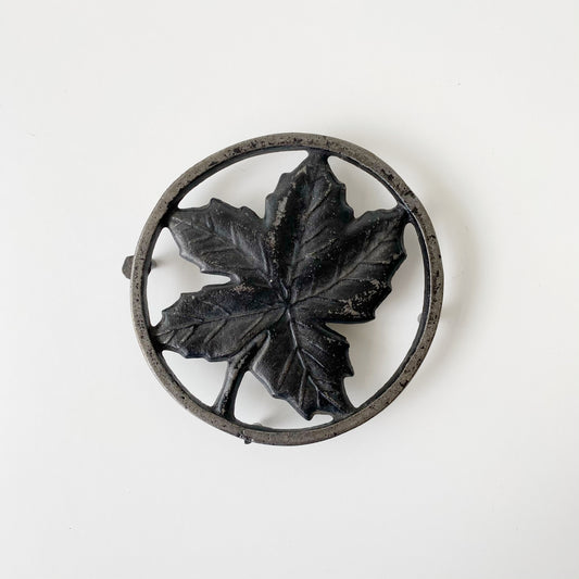 Vintage Cast Metal Leaf Trivet