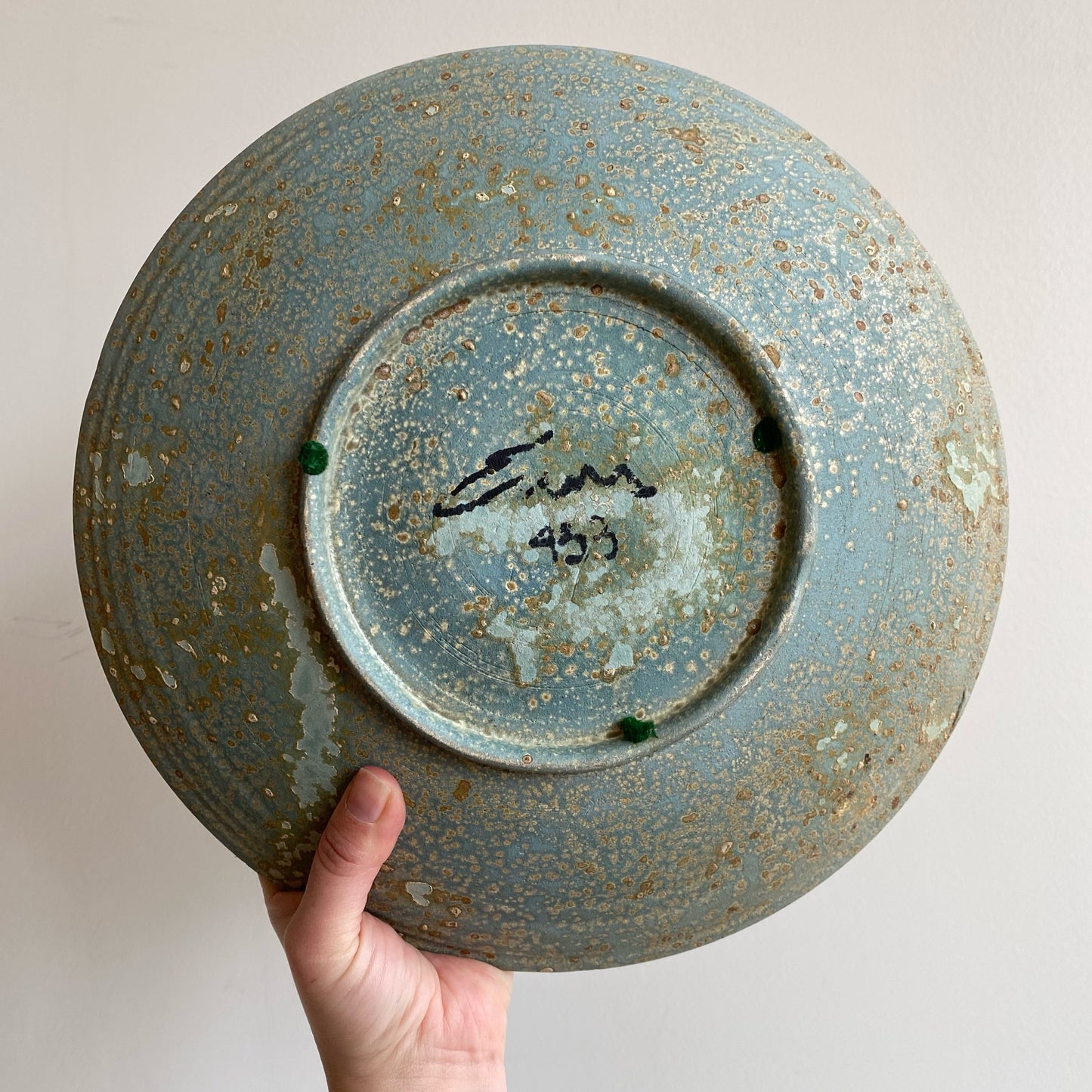 XL Found Vintage “Cosmic” Pottery Platter, 12”