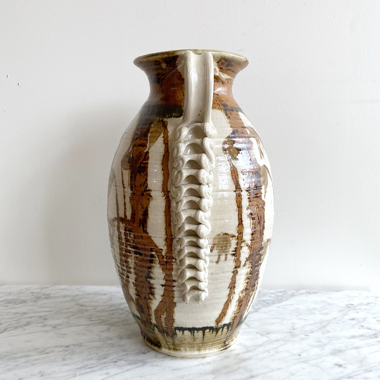 XXL Handcrafted Stoneware Floor Pitcher, 16.5”