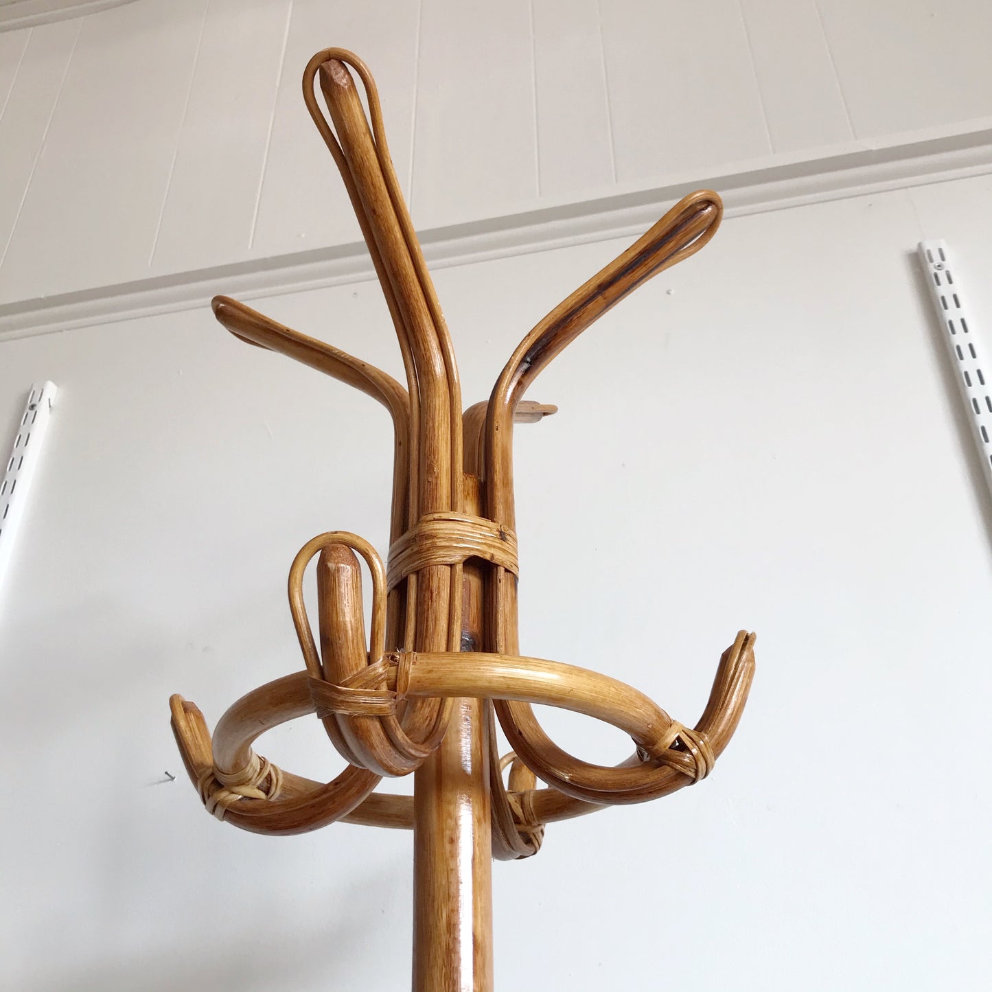 Tall Standing Rattan Coat Rack