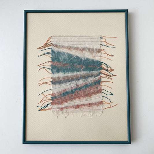 Vintage Framed Fiber Art Piece, 11 x 14