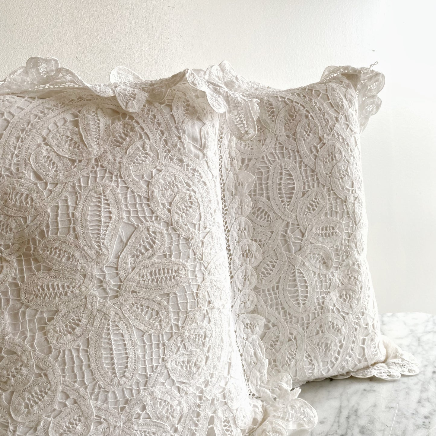 Vintage Crochet Lace Pillow, 11x14