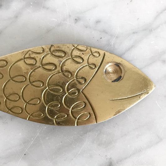 Vintage Brass Fish Bottle Opener, Israel