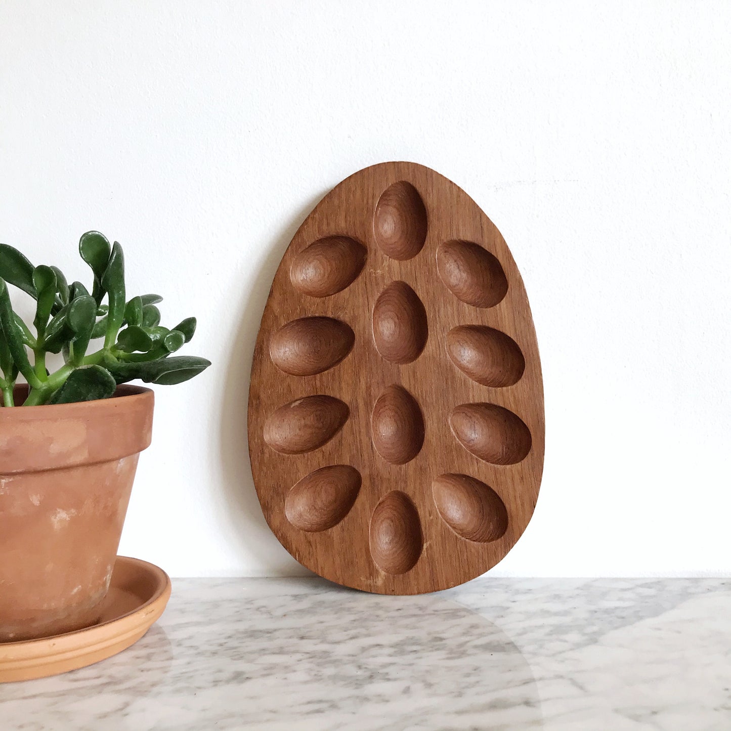 MCM Teak Egg Tray by Knobler