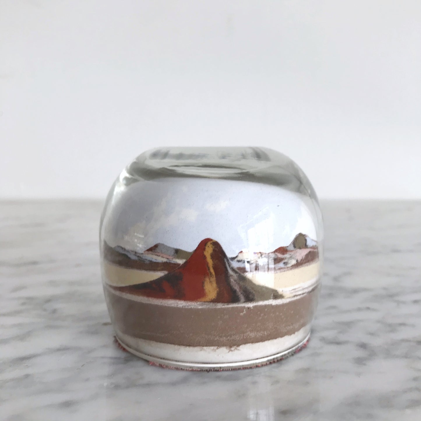 Vintage Sand Art Paperweight, Desertscape