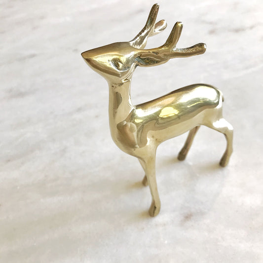 Vintage Brass Deer Figure