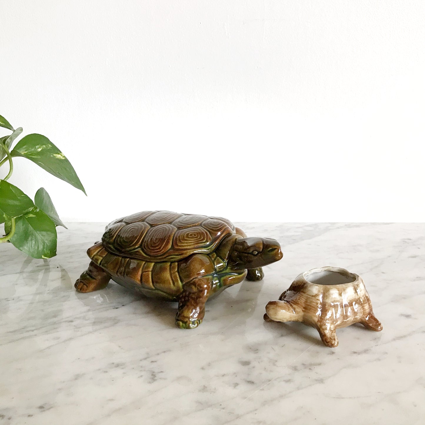 XL Vintage Ceramic Turtle Box