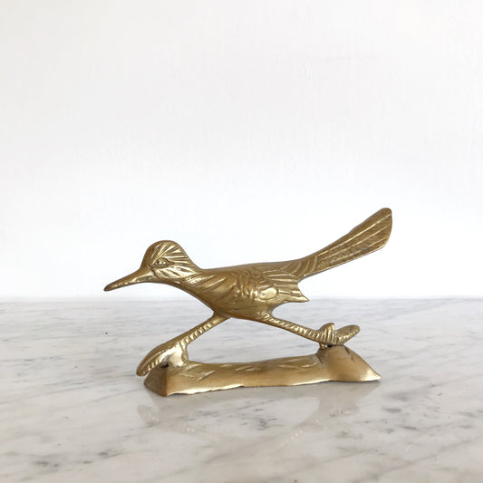 Vintage Brass Roadrunner Figure