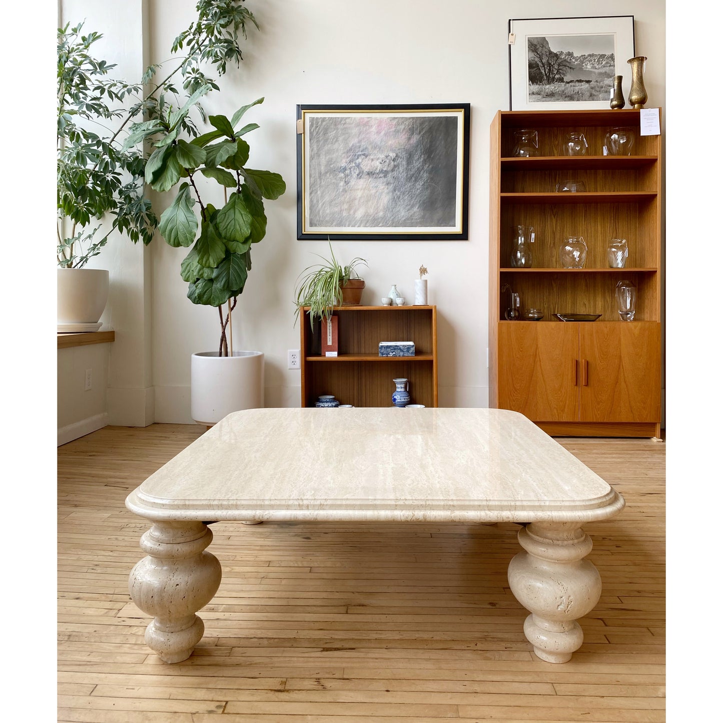 Vintage Travertine Coffee Table, Italy