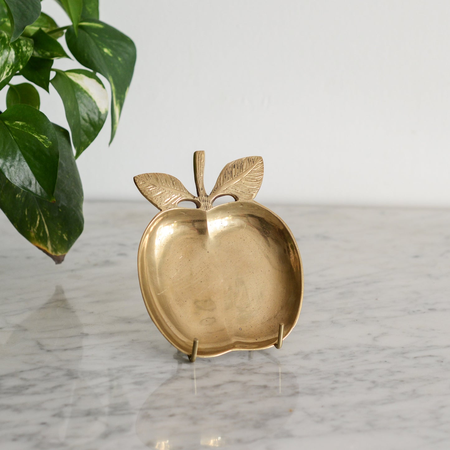 Vintage Brass Apple Dish