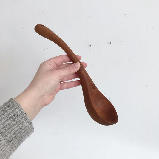 Large Carved Wood Ladle Spoon