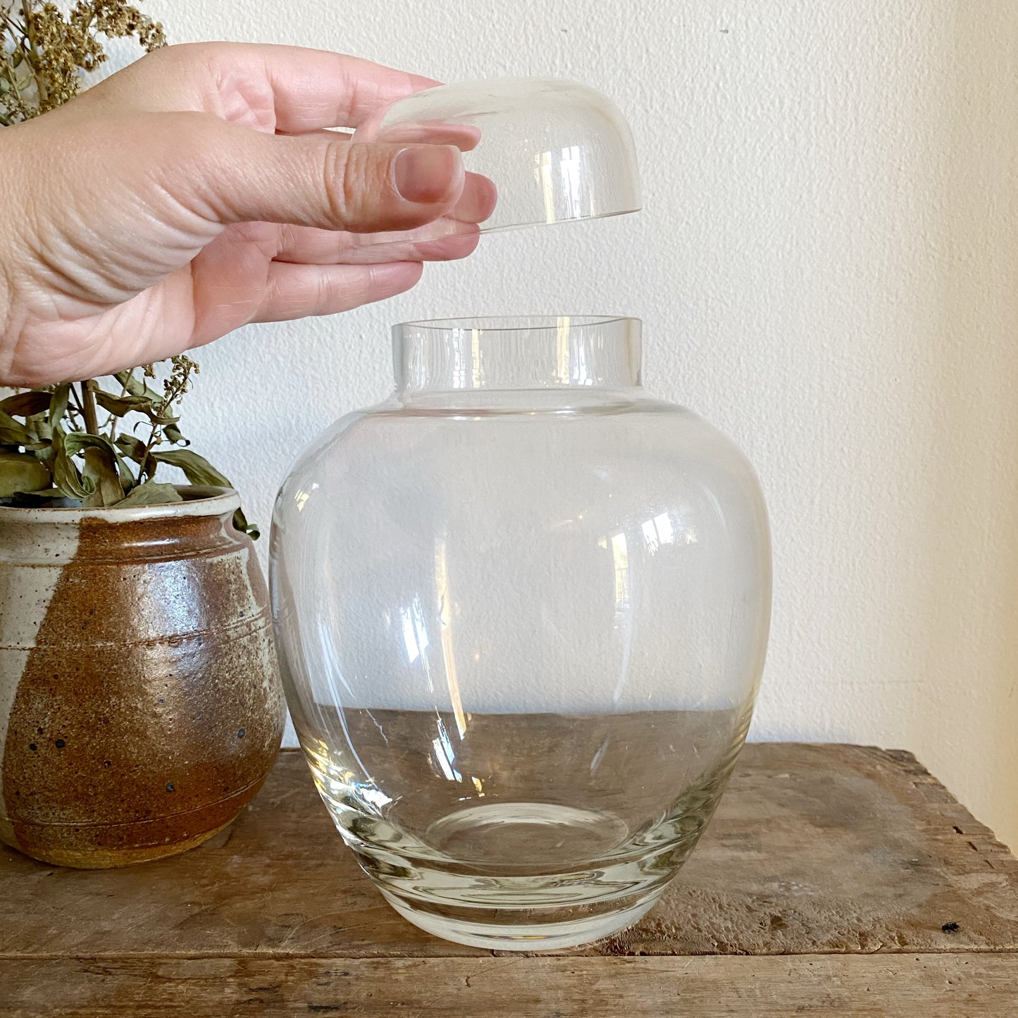 Vintage Glass Container/Jar with Lid