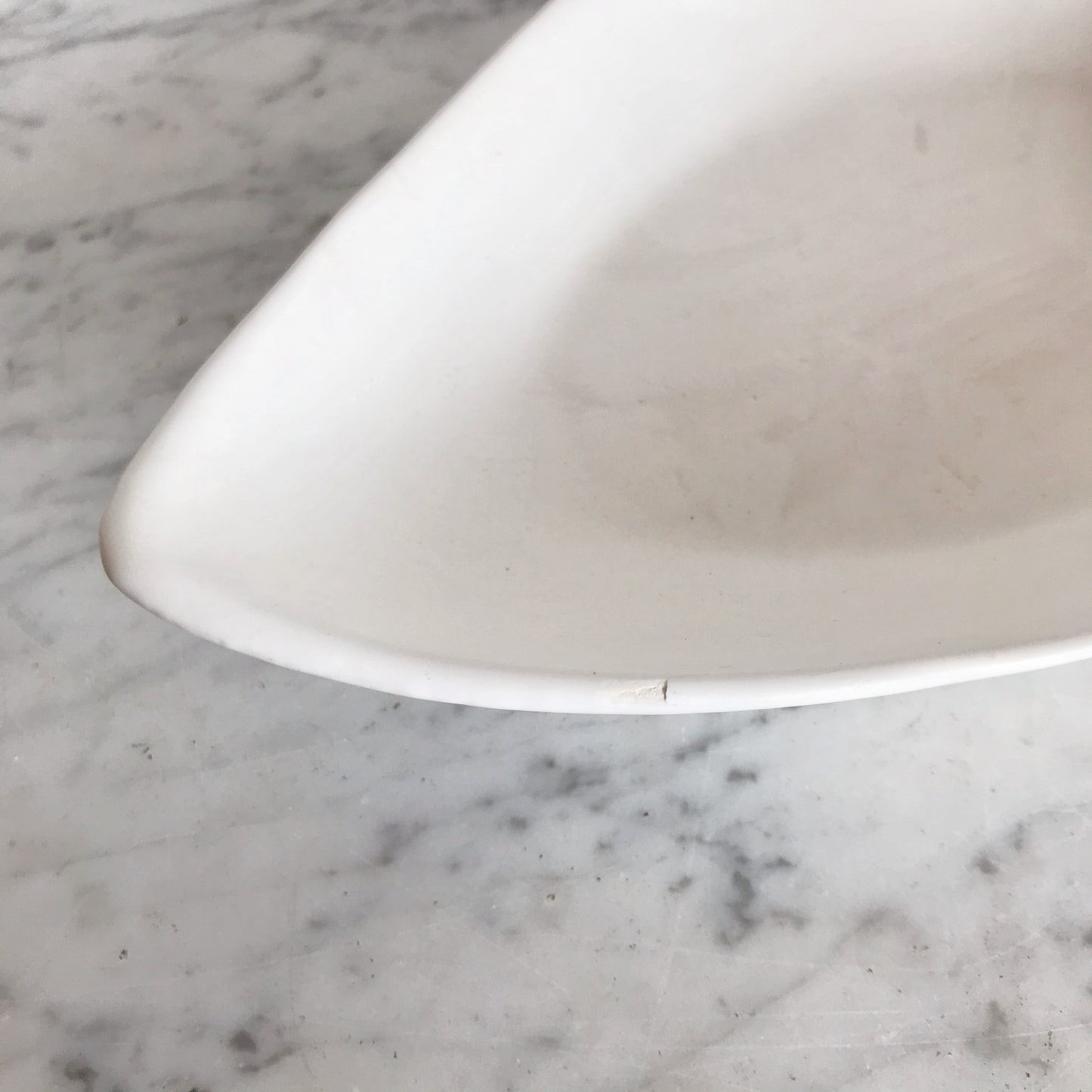 Vintage Triangular Ceramic Dish, Minimalist