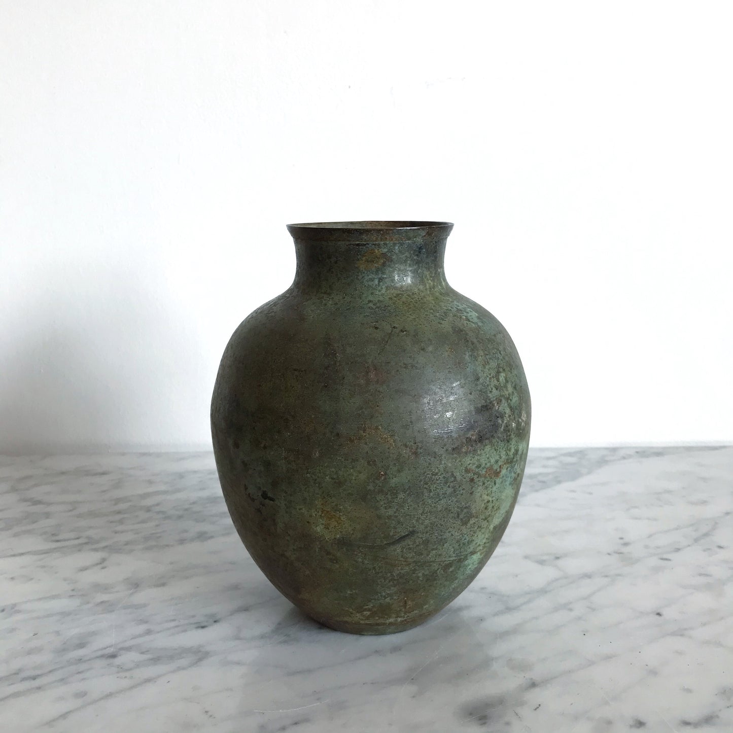 Medium Metal Urn Vase with Patina
