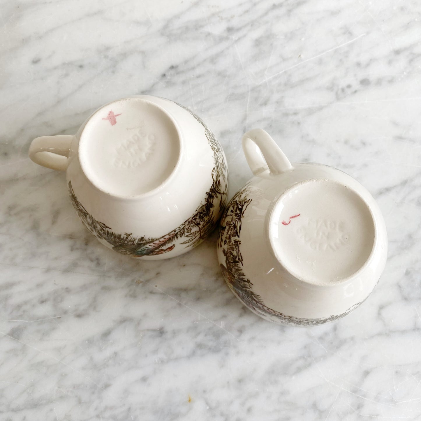 Pair of Vintage Pheasant Mugs