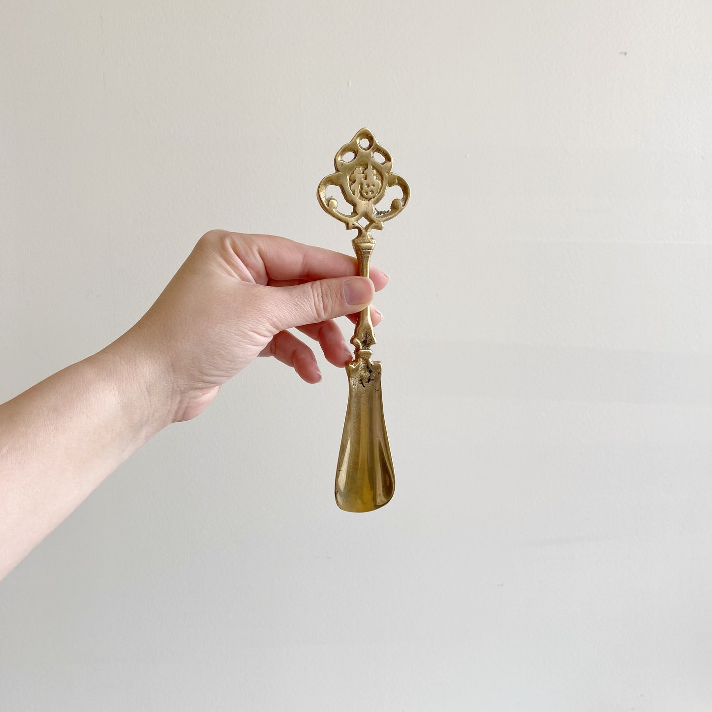 Vintage Solid Brass Shoehorn