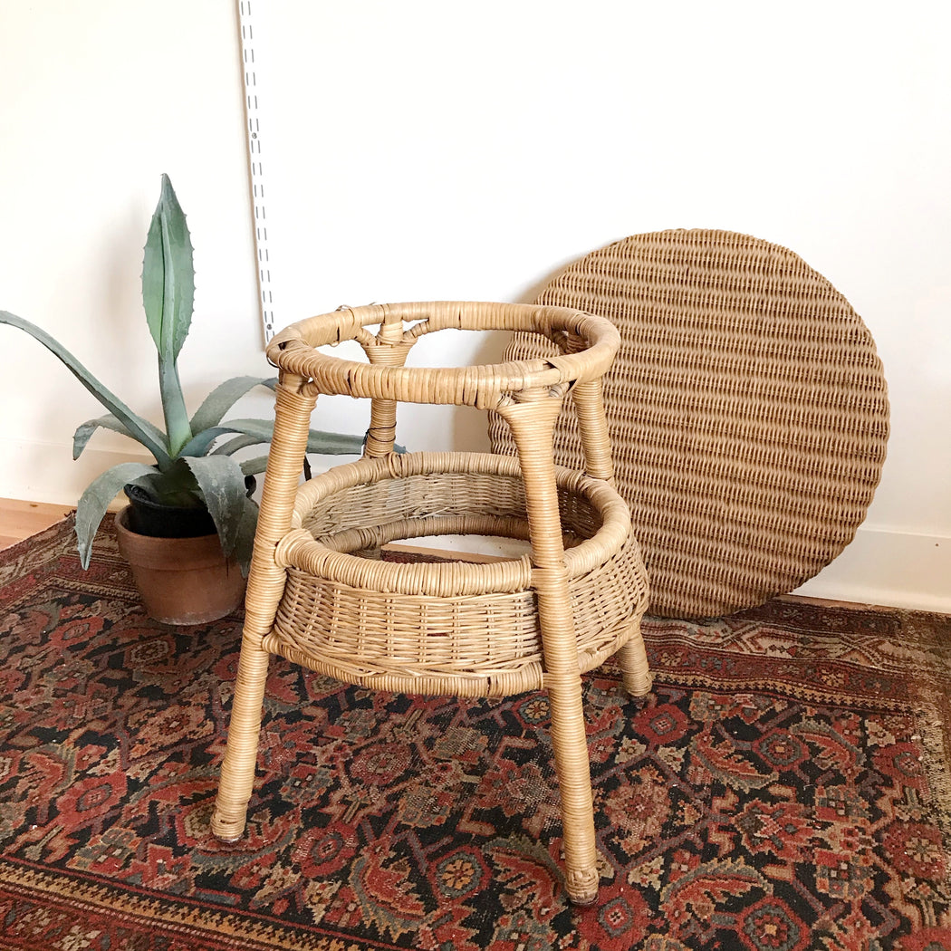 Wicker Round Side Table