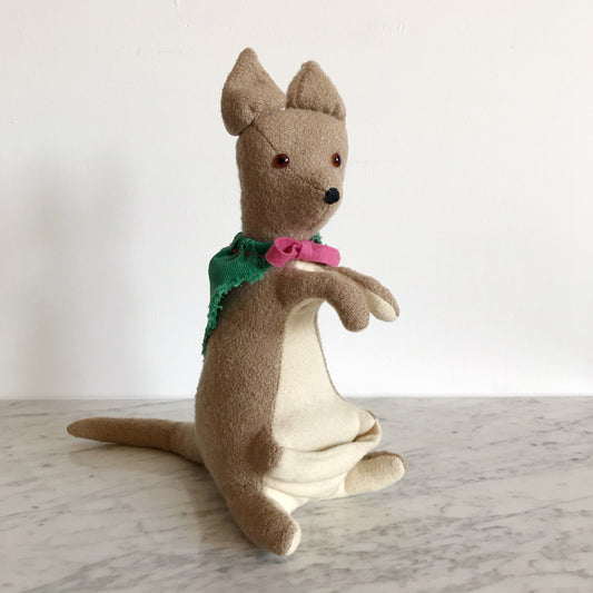 Handmade Wool Kangaroo Toy / Soft Sculpture