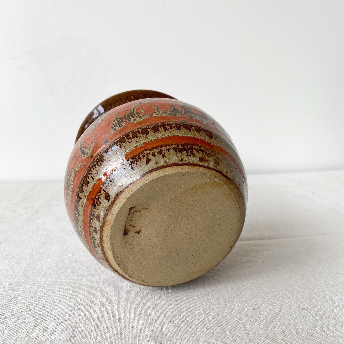 Vintage Rust + Brown Pottery Vase