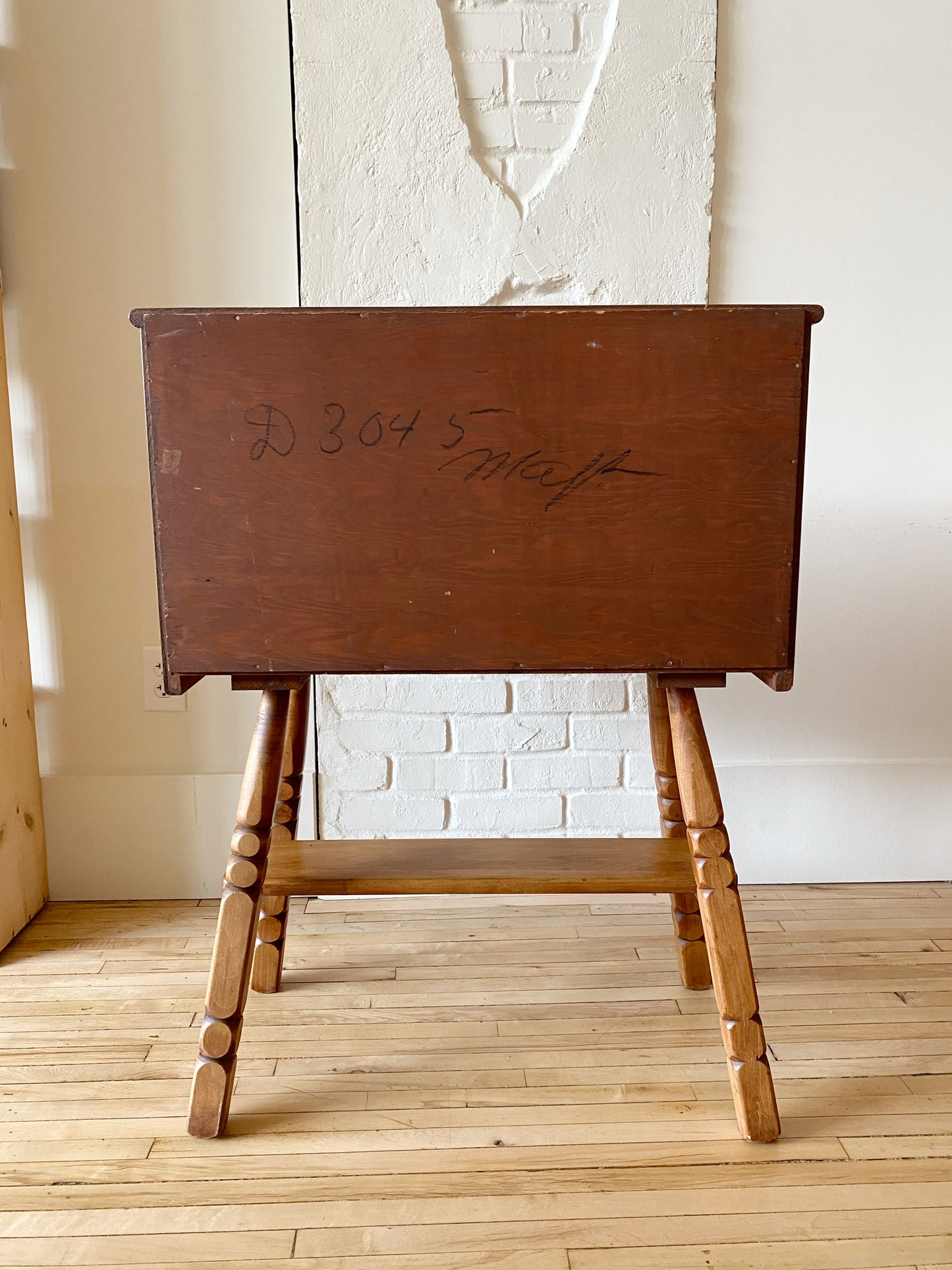 Vintage Folksy Wood Desk + Chair Set