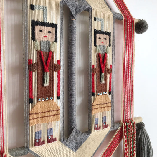 Vintage Wall Hanging, Fiber Art