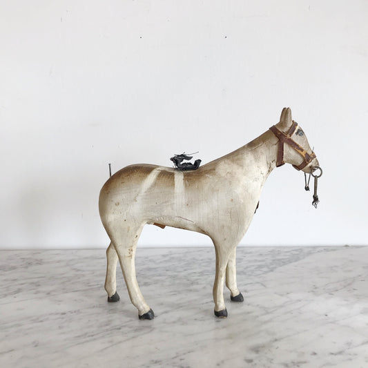 Vintage Folk Art Wooden Horse Sculpture