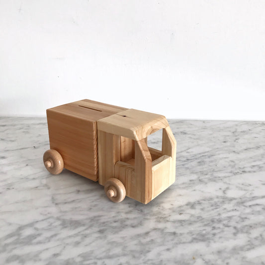 Handcrafted Wooden Truck Coin Bank