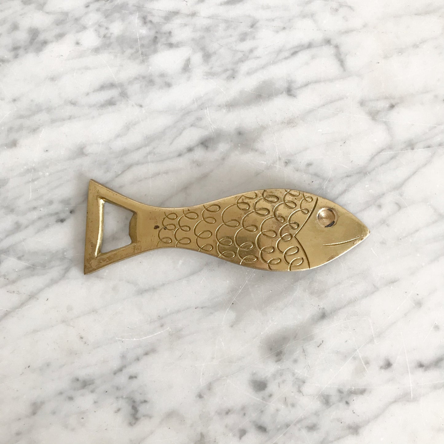 Vintage Brass Fish Bottle Opener, Israel
