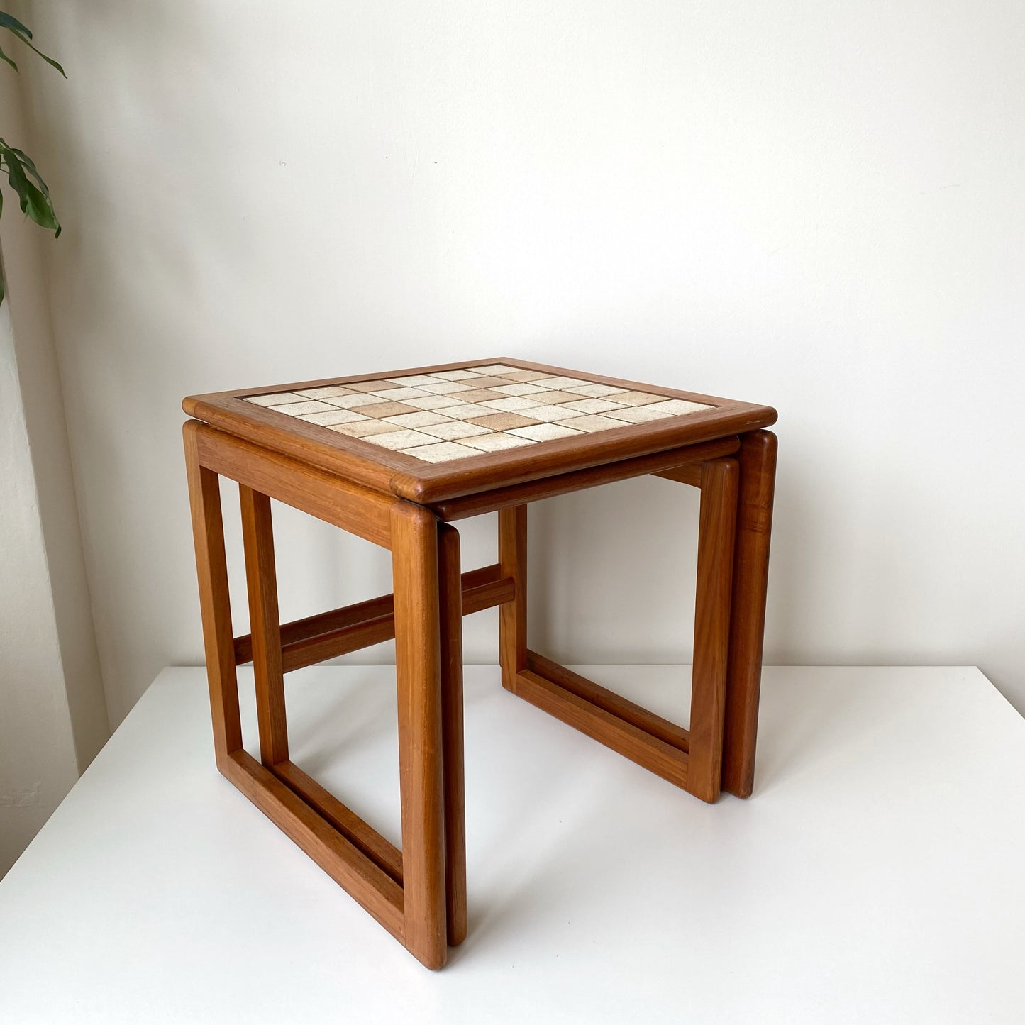 Vintage Teak + Tile Nesting Tables