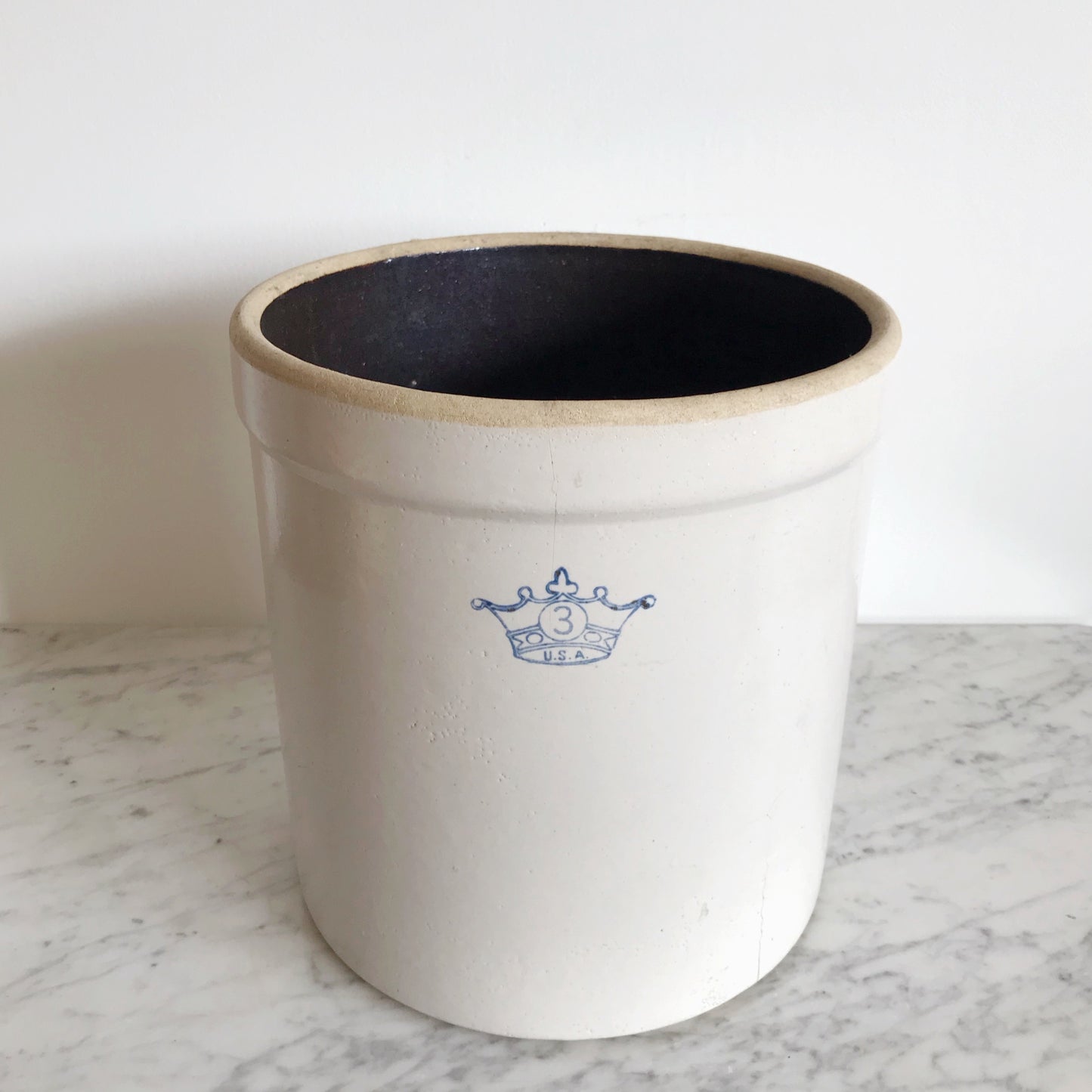 XL Vintage Stoneware Crock, 3 Gallon