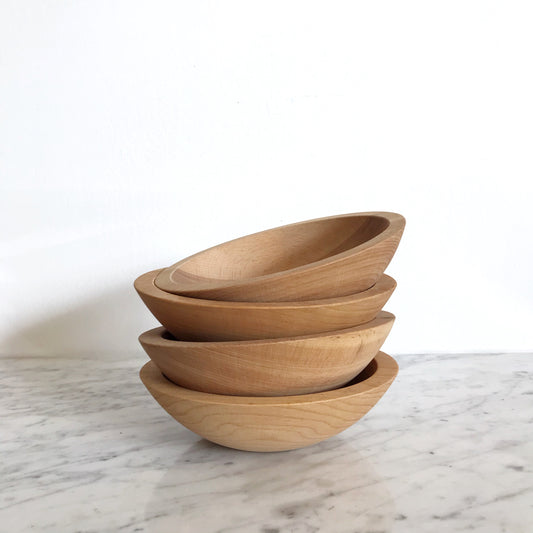 Set of 4 Vintage Wooden Bowls