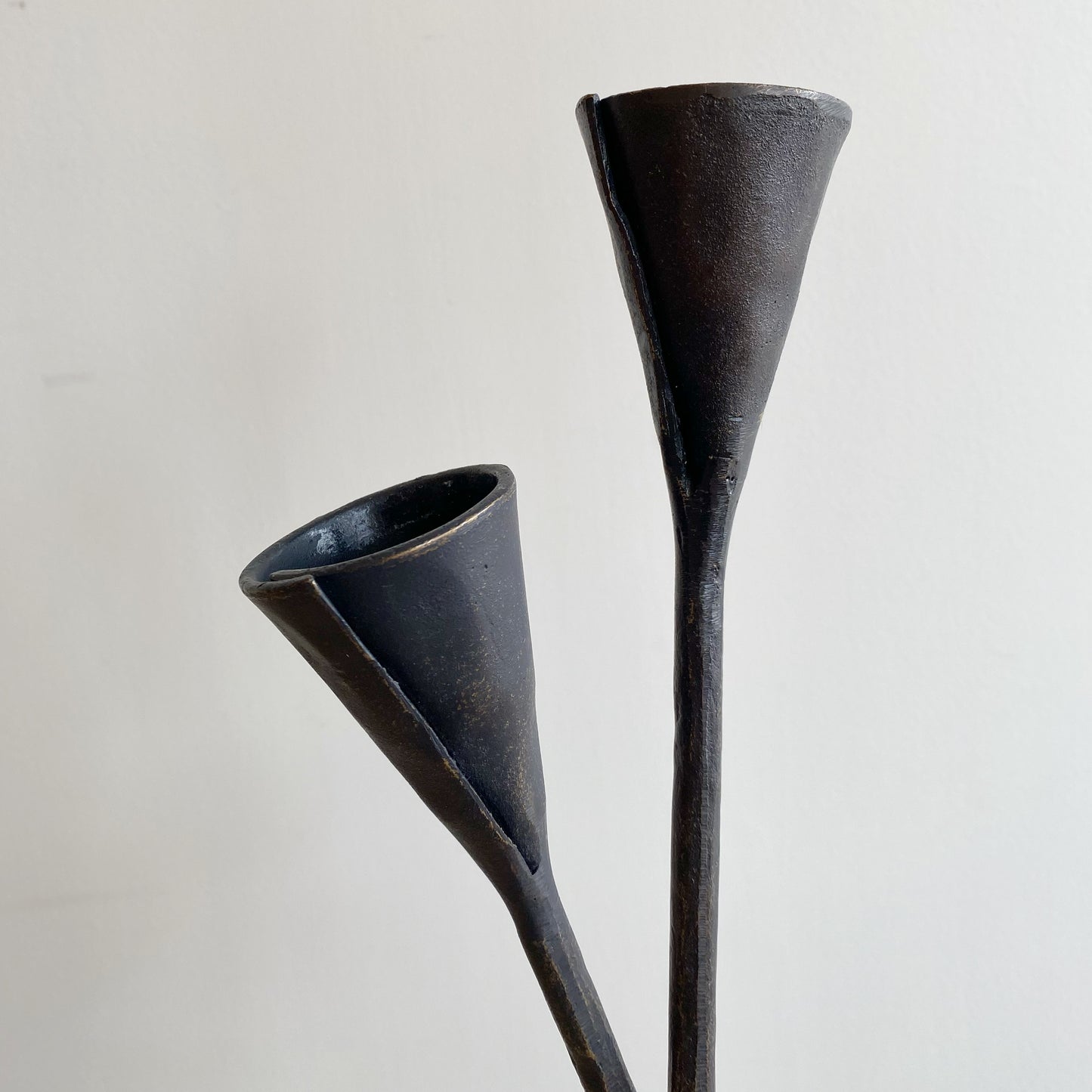 Pair of Large Found Iron Candle Stands