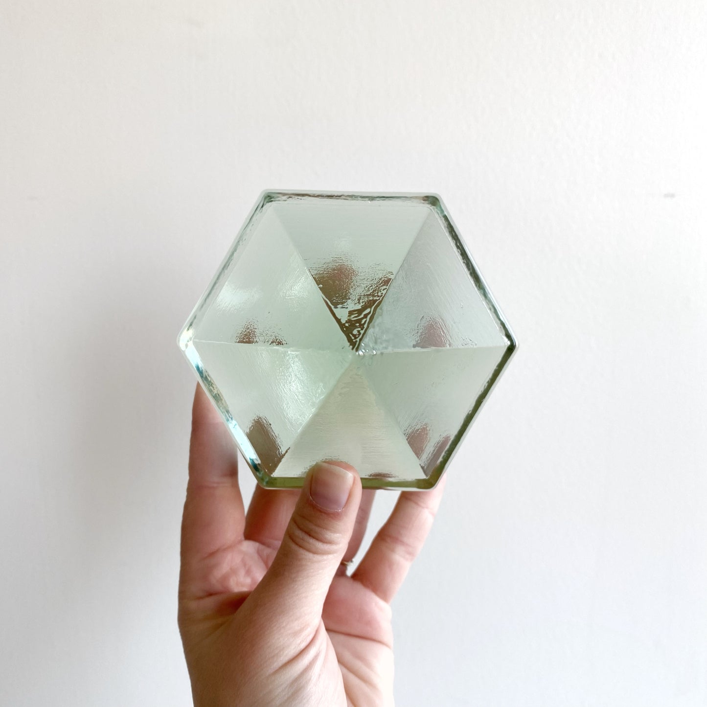 Found Aqua Glass Prism Paperweight / Deck Prism