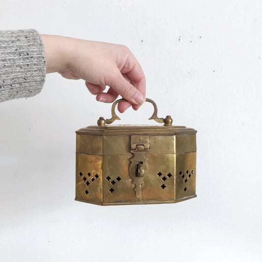 Large Vintage Brass Cricket Box